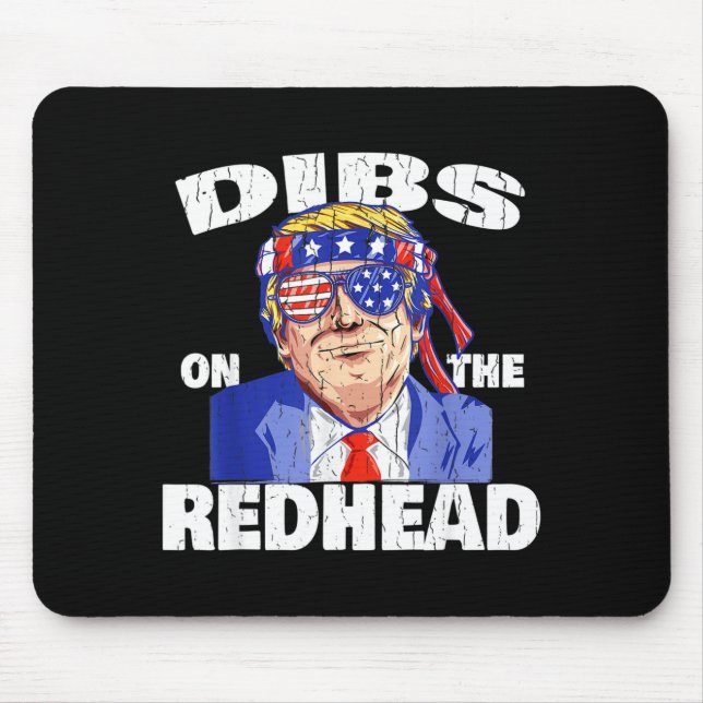 Mousepad Dibs On The Redhead Shirt Funny St Patricks Day Pr (Frente)