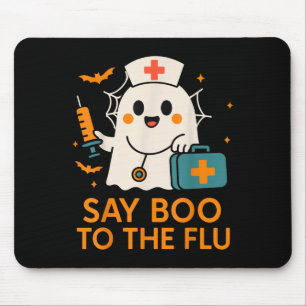 Mousepad Diga Boo À Enfermeira De Gripe Vacina De Halloween