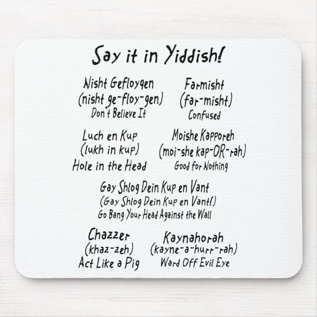 Mousepad Diga-o no Yiddish (Frente)