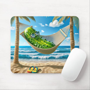 Mousepad Dill Pickle em um Hammock tropical