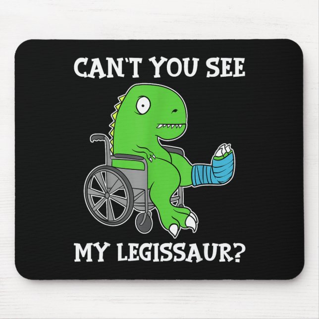 Mousepad Dino Funny Get Well Broken Leg Gift Dinosaur With  (Frente)
