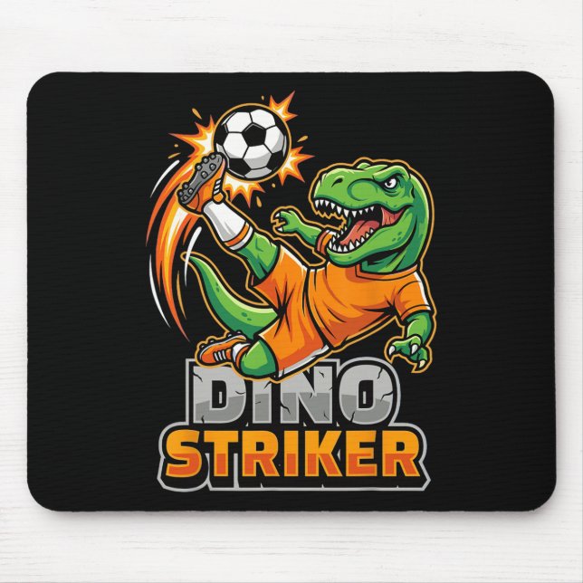 Mousepad Dino Striker T-rex Chute de Futebol Dinossauro Eng (Frente)
