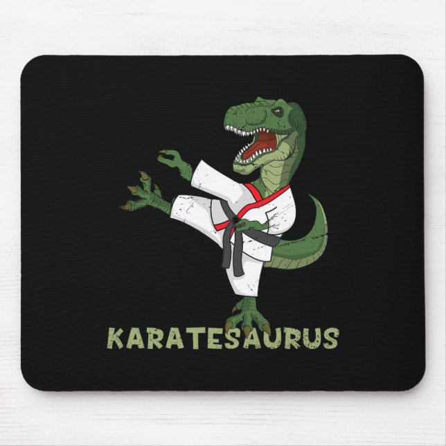 Mousepad Dinosauro de Karatê Engraçado Karatesaurus T-rex G (Frente)