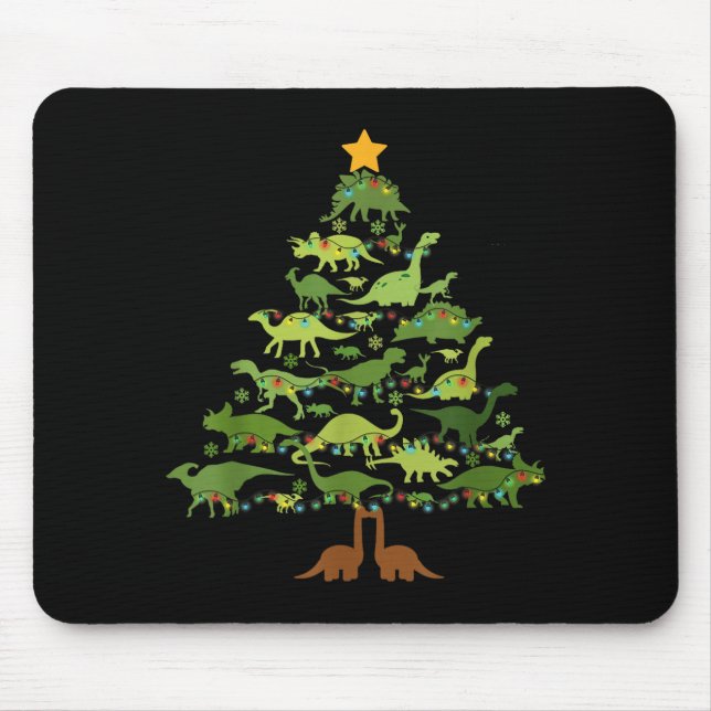Mousepad Dinosaurs Christmas Kids Christmas Tree Funny Love (Frente)