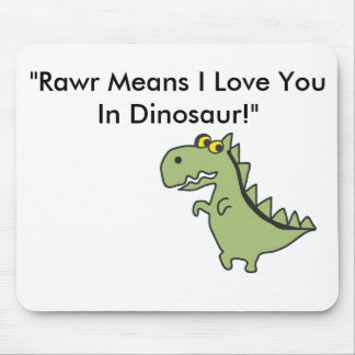 Mousepad Dinosawaaa.ai, de "meios Rawr eu te amo em Dinosa…