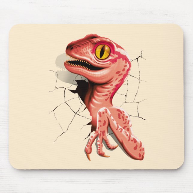 Mousepad Dinossaur Hatching do Velociraptor Realista (Frente)