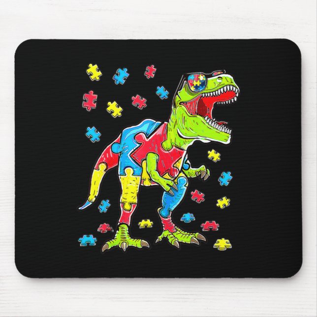 Mousepad Dinossauro Autismo Quebra-cabeça de Consciência Ra (Frente)