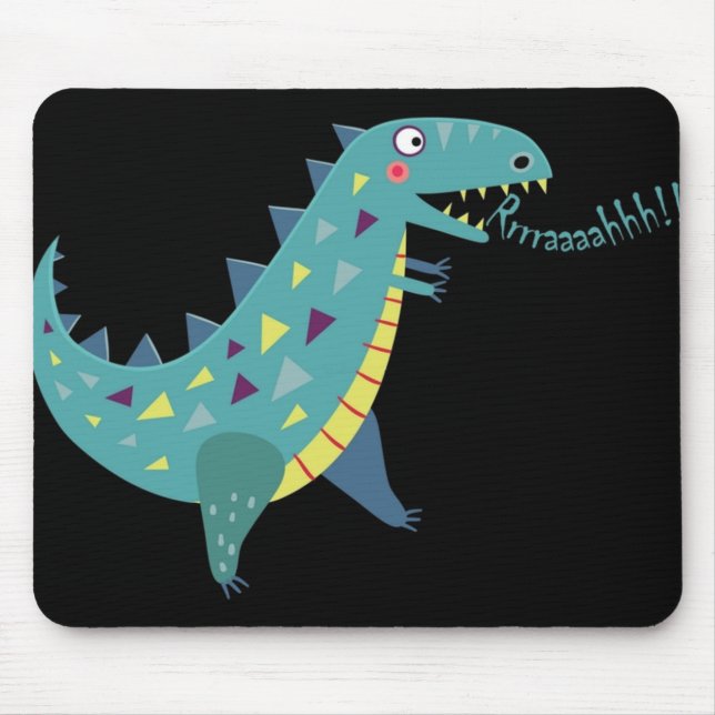 Mousepad Dinossauro Azul T Rex Ba (Frente)