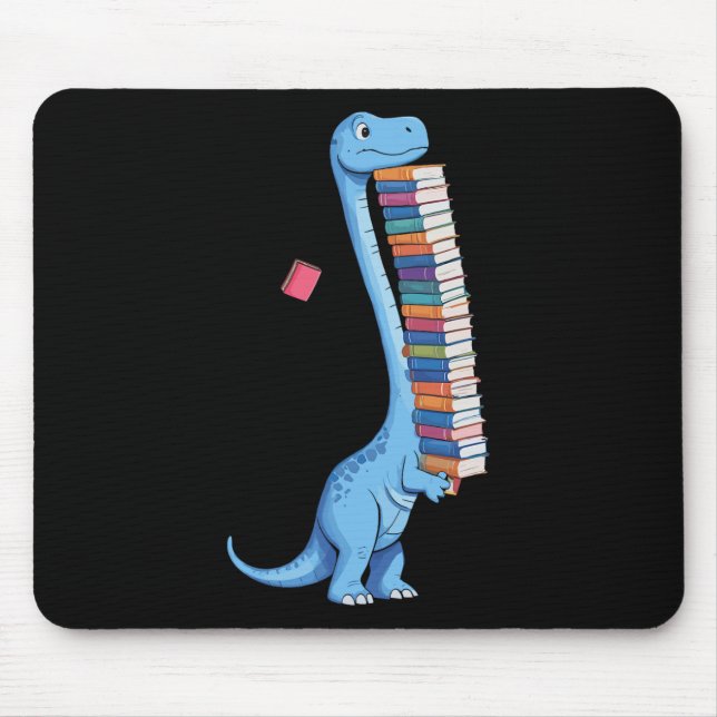 Mousepad Dinossauro Carregando Livro Lendo Dino  (Frente)