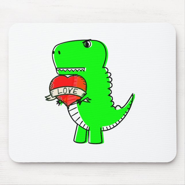 Mousepad Dinossauro Dia de os namorados (Frente)