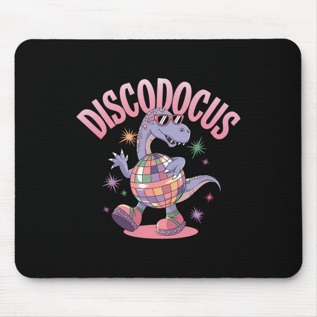 Mousepad Dinossauro Diplodocus Dançando Disco Dino Engraçad (Frente)