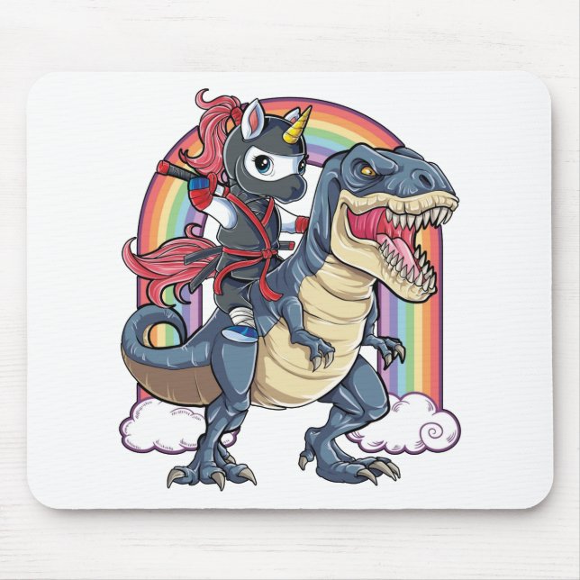 Mousepad Dinossauro do Unicorn Ninja Riding (Frente)