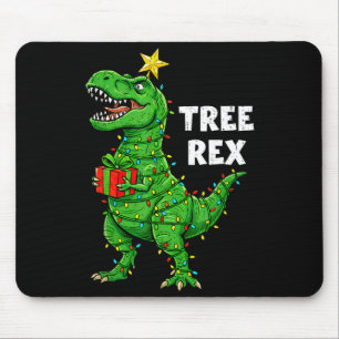 Mousepad Dinossauro engraçado de natal árvore rex dino papa