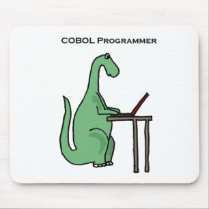 Mousepad Dinossauro engraçado do programador de COBOL