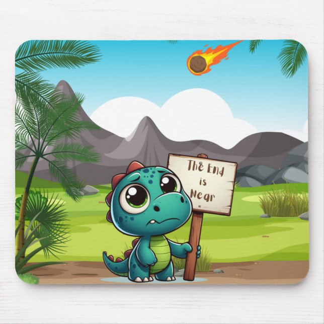 Mousepad dinossauro fofo, engraçado (Frente)