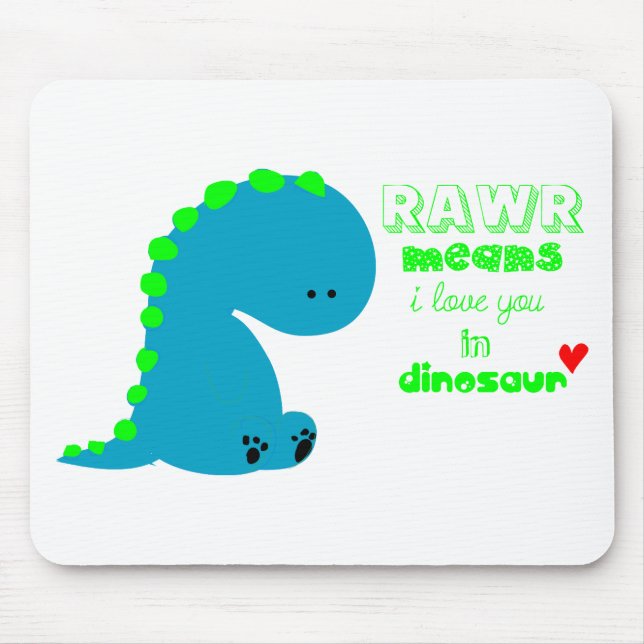 Mousepad Dinossauro Fofo RAWR (Frente)