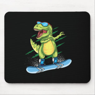 Mousepad Dinossauro Legal Andando de Snowboard Dabbing T Re