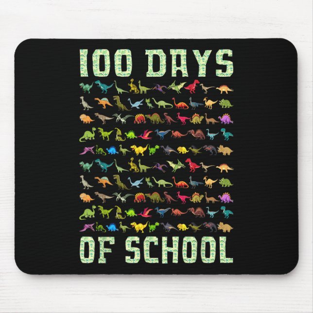 Mousepad Dinossauro T Rex Feliz 100º Dia De Ofertas Escolar (Frente)