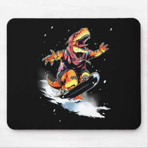 Mousepad Dinossauro T-rex Snowboard Snowboard Snowboarder V
