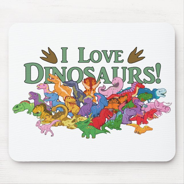 Mousepad Dinossauros bonitos e coloridos (Frente)