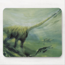 Mousepad Dinossauros Vintage, Brachiosaurus Nadando no Ocea
