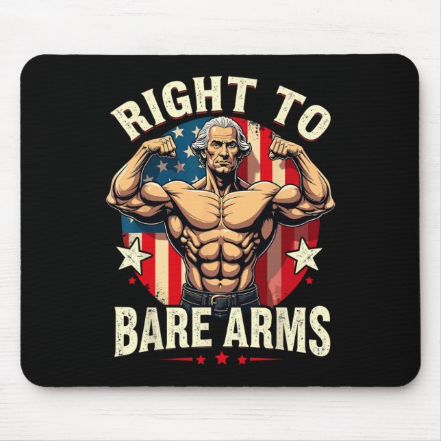 Mousepad Direito À Bare Arms George Washington Bodybuilder  (Frente)