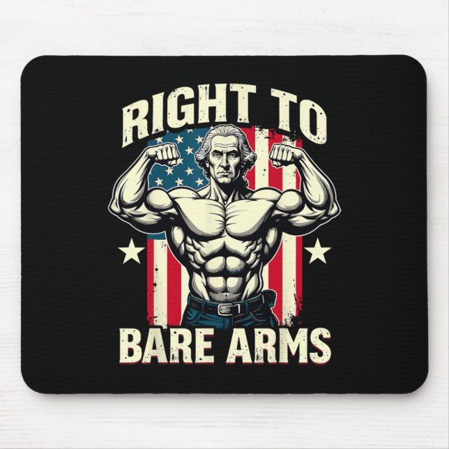 Mousepad Direito À Bare Arms George Washington Bodybuilder  (Frente)