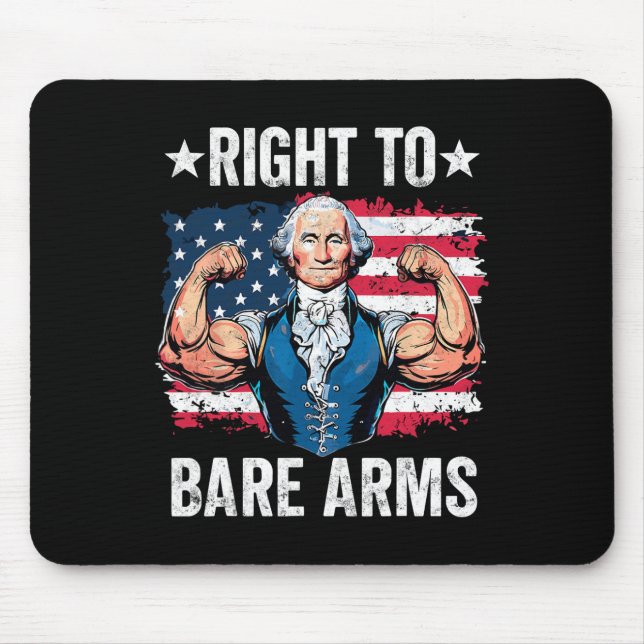Mousepad Direito À Bare Arms George Washington Bodybuilder  (Frente)