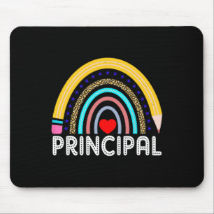 Mousepad Diretor Boho Arco-íris Leopardo De Volta à Escola 