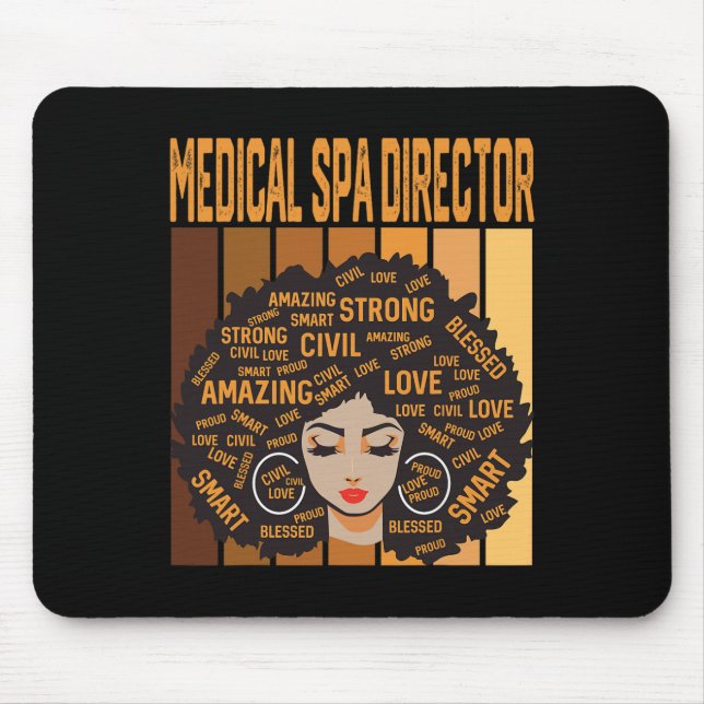Mousepad Diretor de Spa Médico Poderoso Mês da História Neg (Frente)