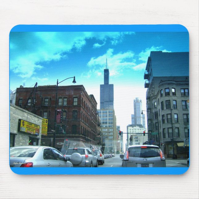 Mousepad Dirigindo pelo centro de Chicago (Frente)