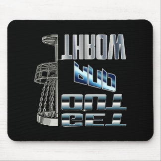 Mousepad Disc Golf Basket Graphic Get Out And Throw Chrome 