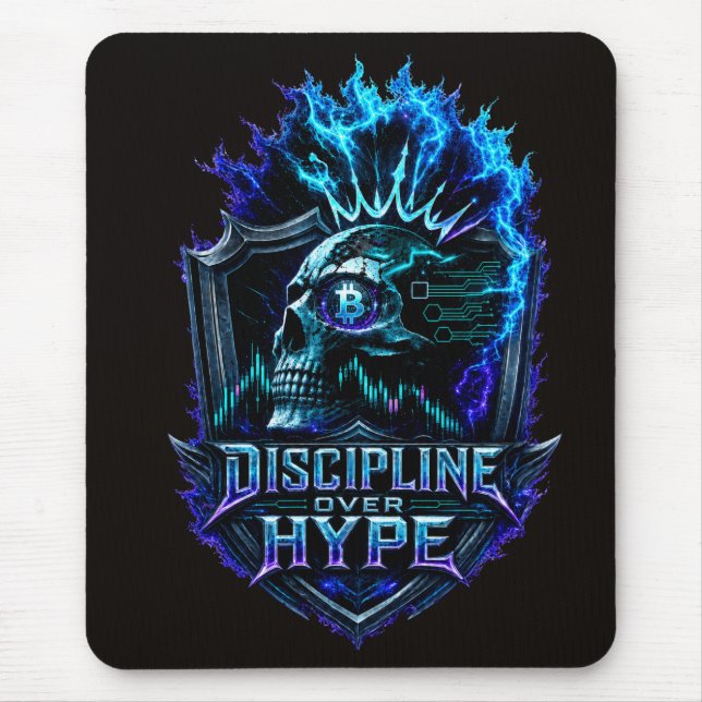 Mousepad Disciplina Sobre Hype Bitcoin Crypto Mentalidade D (Frente)