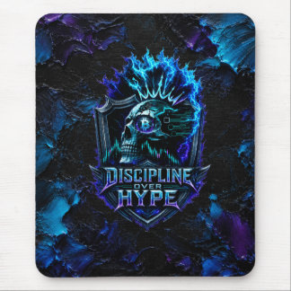 Mousepad Disciplina Sobre Hype Bitcoin Pincelada Azul 