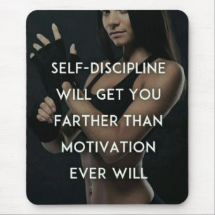 Mousepad Disciplina vs Motivação - Inspiração Gym feminino