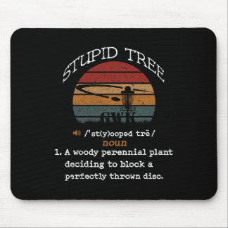 Mousepad Disco de Golfe Árvore Estúpida Engraçado Retro Vin