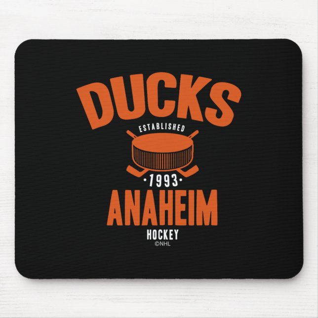 Mousepad Disco de hóquei do Anaheim Ducks preto oficialment (Frente)