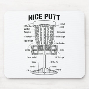 Mousepad Disco Golfe Esboço Belo Putt Engraçado Jargão de P