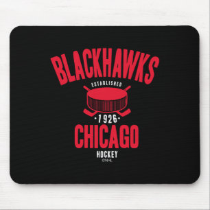Mousepad Disco Preto de Hóquei Chicago Blackhawks Oficialme