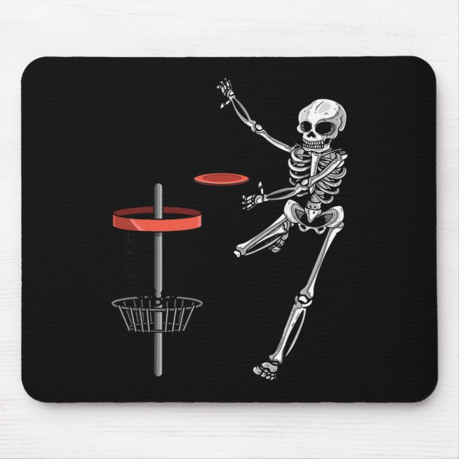 Mousepad Disco Voador Esqueleto Golfe Halloween Frisbee Fác (Frente)