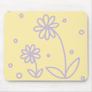 Mousepad Disias e pontos 2 - Amarelo e roxo Pastel