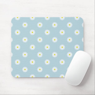 Mousepad Disies - Padrão Ilustrativo no Azul Pálido