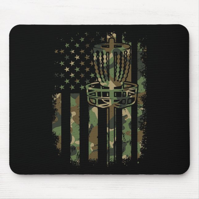 Mousepad Disk Golf Us Flag Disk Basket Us Flag Disc Go (Frente)