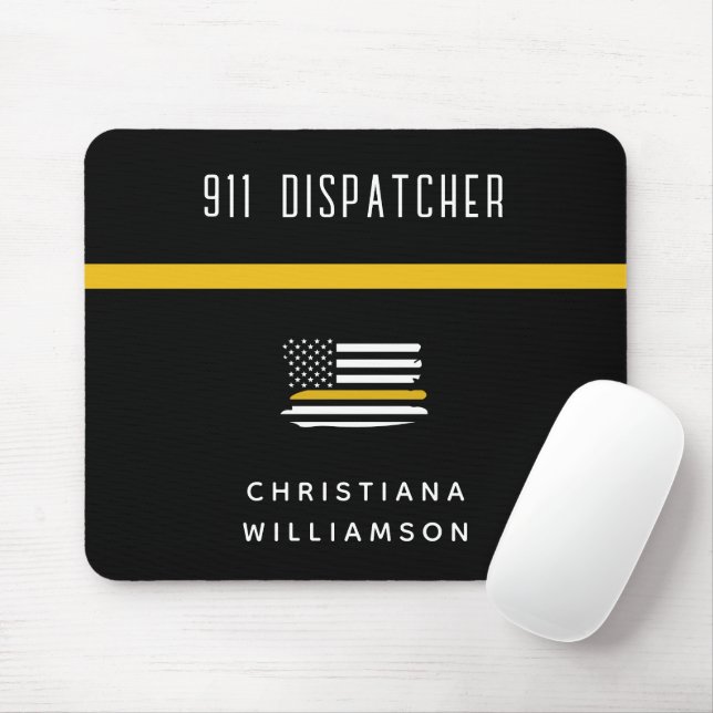 Mousepad Dispatcher de Sinalizador de Linha Dourada 911 Per (Com mouse)