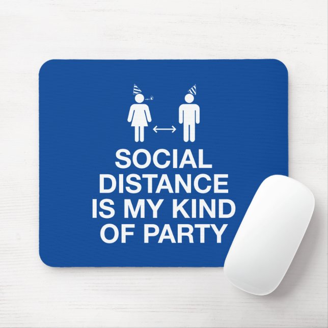 Mousepad Distância social é o meu tipo de partido (Com mouse)