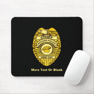 Mousepad Distintivo de Chefe da Polícia da Cozinha