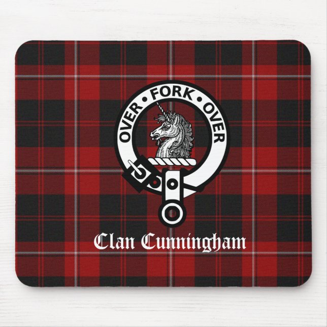 Mousepad Distintivo e Tartan do Clã Cunningham (Frente)
