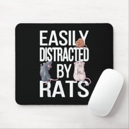 Mousepad Distraído Facilmente Por Ratos Ratos Mãe Pai Rat E