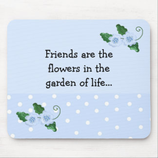 Mousepad Dito de Amizade com Flores Azuis
