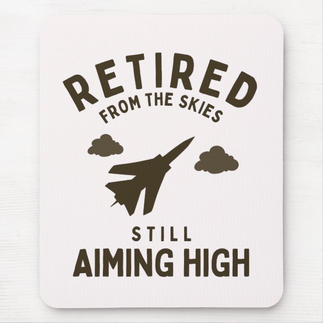 Mousepad Dito engraçado de aposentadoria da força aérea par (Frente)